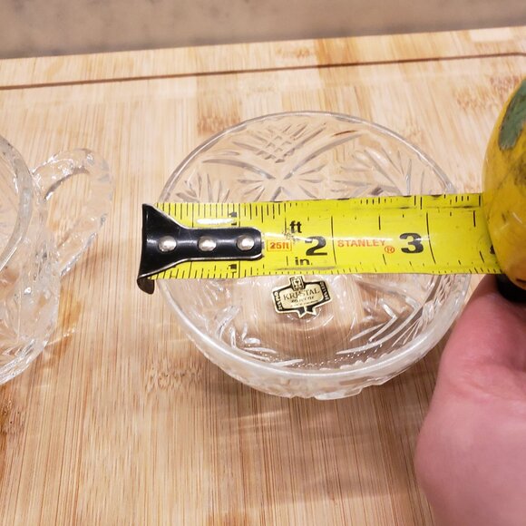 Antique Crystal Milk and Creamer cups made in Yogoslavia - Picture 7 of 9